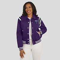 Women's WEAR by Erin Andrews Purple Baltimore Ravens Varsity Lightweight Full-Snap Jacket