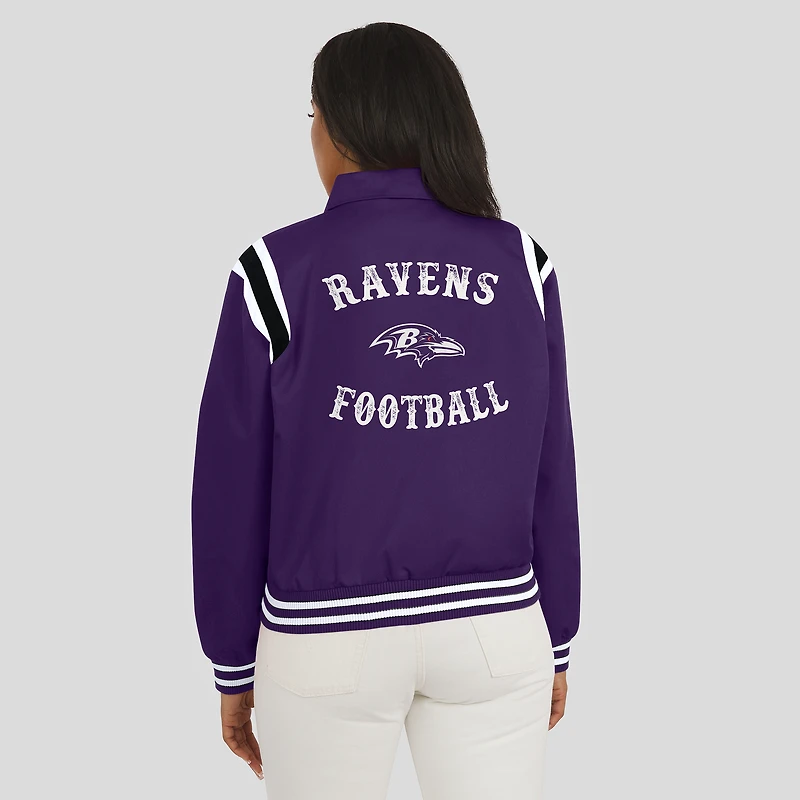 Women's WEAR by Erin Andrews Purple Baltimore Ravens Varsity Lightweight Full-Snap Jacket