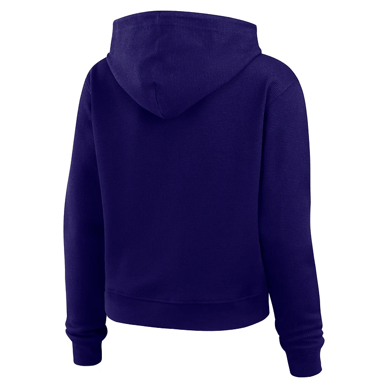 Women's WEAR by Erin Andrews Purple Baltimore Ravens Waffle-Knit Pullover Hoodie