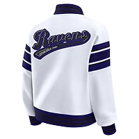 Women's WEAR by Erin Andrews White Baltimore Ravens Plus Full-Snap Fleece Sweatshirt Jacket