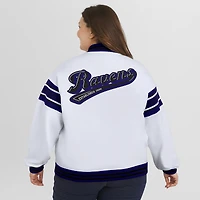 Women's WEAR by Erin Andrews White Baltimore Ravens Plus Full-Snap Fleece Sweatshirt Jacket