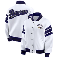 Women's WEAR by Erin Andrews White Baltimore Ravens Plus Full-Snap Fleece Sweatshirt Jacket