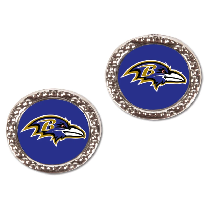 Boucles d'oreilles rondes WinCraft Baltimore Ravens pour femmes