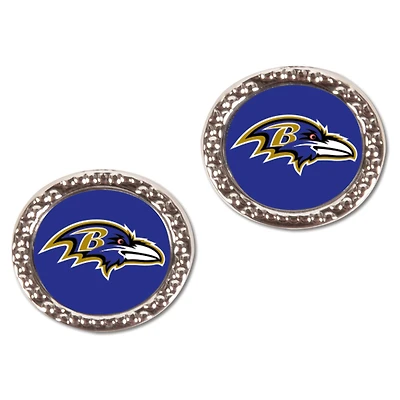 Boucles d'oreilles rondes WinCraft Baltimore Ravens pour femmes
