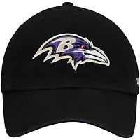 Youth '47 Black Baltimore Ravens Logo Clean Up Adjustable Hat