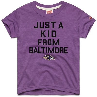 T-shirt violet Just a Kid Tri-Blend hommage aux jeunes Baltimore Ravens