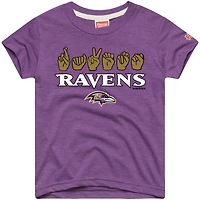 T-shirt violet hommage jeunesse Baltimore Ravens Love Sign x ASL 2.0 Tri-Blend