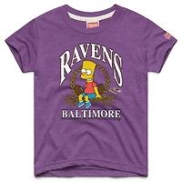 T-shirt violet Tri-Blend Youth Homage x Les Simpsons des Baltimore Ravens