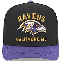 Youth New Era  Black/Purple Baltimore Ravens 2025 NFL Draft A-Frame 9FIFTY Snapback Hat