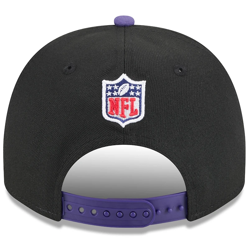 Youth New Era  Black/Purple Baltimore Ravens 2025 NFL Draft A-Frame 9FIFTY Snapback Hat