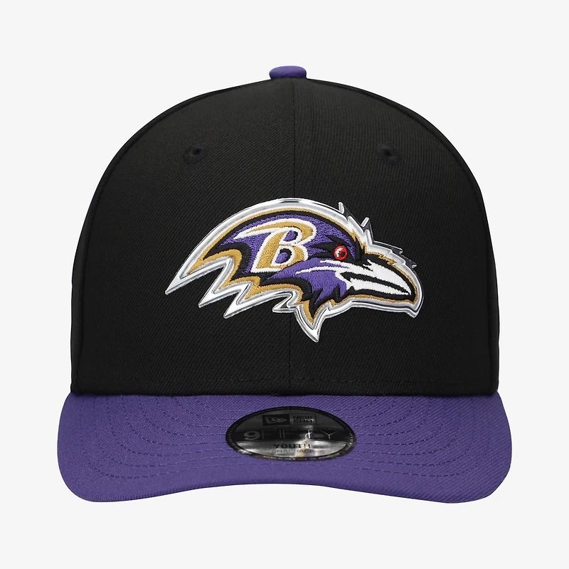 Youth New Era Black/Purple Baltimore Ravens 2026 NFL Draft Pre-Curved 9FIFTY Snapback Hat