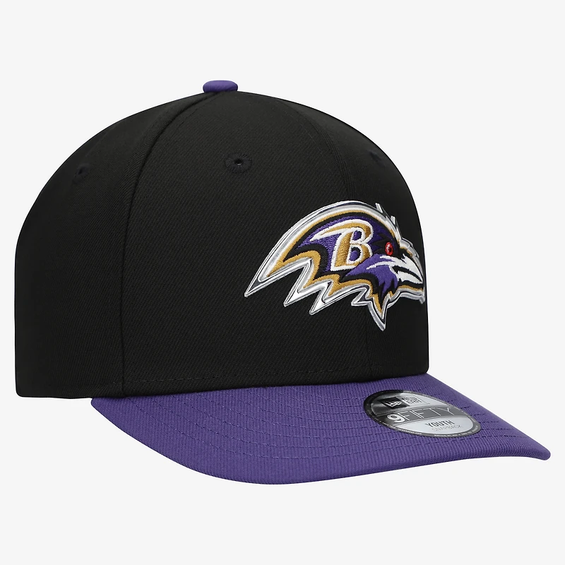 Youth New Era Black/Purple Baltimore Ravens 2026 NFL Draft Pre-Curved 9FIFTY Snapback Hat