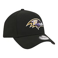 Casquette ajustable New Era 9FORTY A-Frame noire pour jeunes, Baltimore Ravens