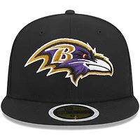 Casquette ajustée 59FIFTY Main des Ravens de Baltimore New Era noire pour jeune