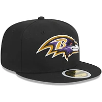 Casquette ajustée 59FIFTY Main des Ravens de Baltimore New Era noire pour jeune