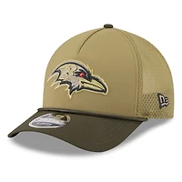 Youth New Era  Green/Dark Green Baltimore Ravens 2025 Salute to Service 9FORTY A-Frame Adjustable Hat
