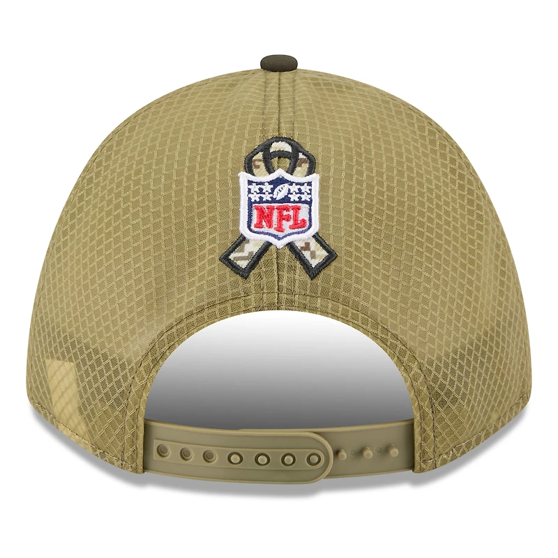 Casquette ajustable 9FORTY A-Frame verte/vert foncé Baltimore Ravens 2025 Salute to Service pour jeunes New Era