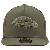 Casquette snapback A-Frame 9FIFTY olive Baltimore Ravens pour jeune New Era