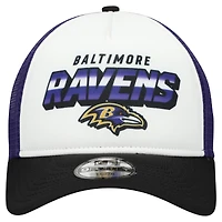 Youth New Era  White/Black Baltimore Ravens Streak 9FORTY A-Frame Adjustable Hat