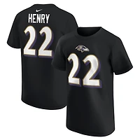 T-shirt avec nom et numéro de joueur Nike Derrick Henry noir Baltimore Ravens
