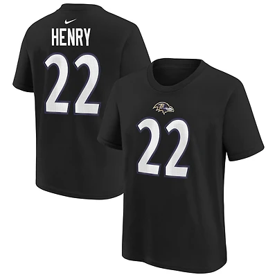 T-shirt Nike pour enfant, noir, avec le nom et numéro du joueur Derrick Henry des Ravens de Baltimore