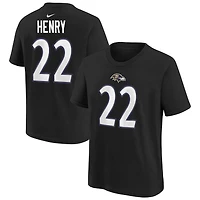 T-shirt Nike pour enfant, noir, avec le nom et numéro du joueur Derrick Henry des Ravens de Baltimore