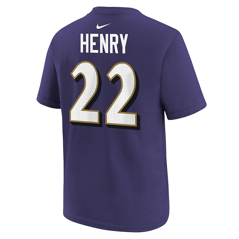 Youth Nike Derrick Henry Purple Baltimore Ravens Player Name & Number T-Shirt