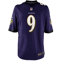 Maillot de match Nike Justin Tucker violet Baltimore Ravens pour jeune