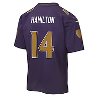 Maillot de match alternatif 2 violet Nike Kyle Hamilton pour enfant, Baltimore Ravens