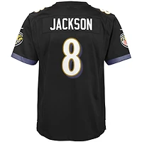 Maillot de match Nike Lamar Jackson pour jeunes des Ravens Baltimore, noir