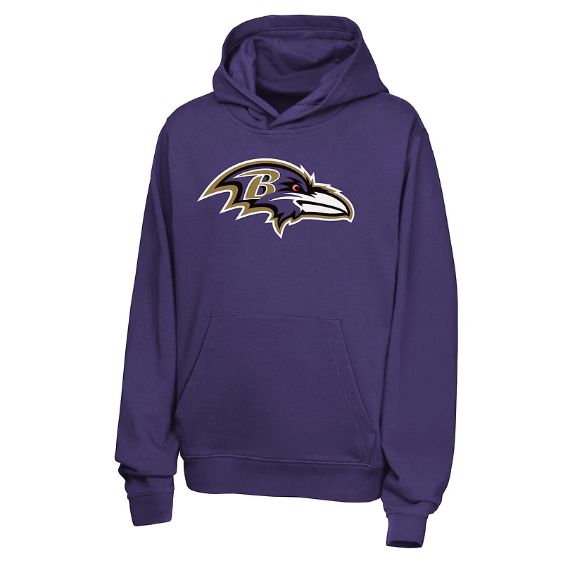 Youth Nike Lamar Jackson Purple Baltimore Ravens Name & Number Club Fleece Hoodie