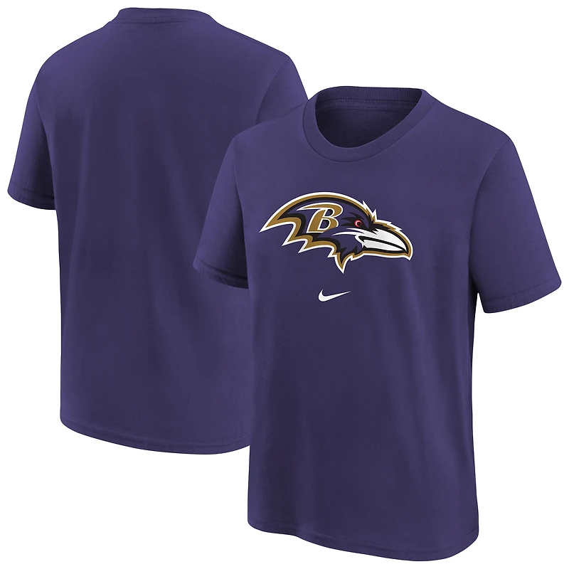 T-shirt Nike violet pour jeune avec logo principal des Ravens de Baltimore