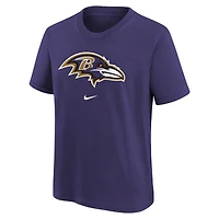 T-shirt Nike violet pour jeune avec logo principal des Ravens de Baltimore