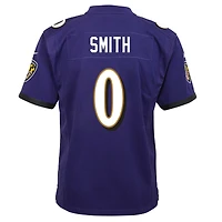 Maillot de match Nike Roquan Smith violet pour jeunes des Ravens Baltimore
