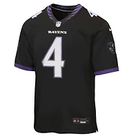 Maillot alternatif noir Nike Zay Flowers pour jeunes des Ravens de Baltimore