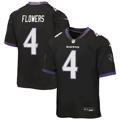 Youth Nike Zay Flowers Black Baltimore Ravens Alternate Game Jersey