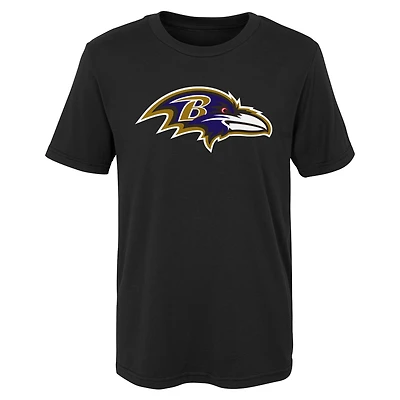 T-shirt noir avec logo principal des Baltimore Ravens pour jeunes Outerstuff