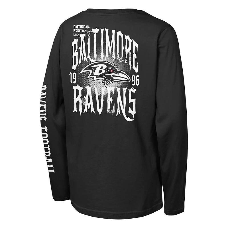 Youth Outerstuff Black Baltimore Ravens Rumble Long Sleeve T-Shirt