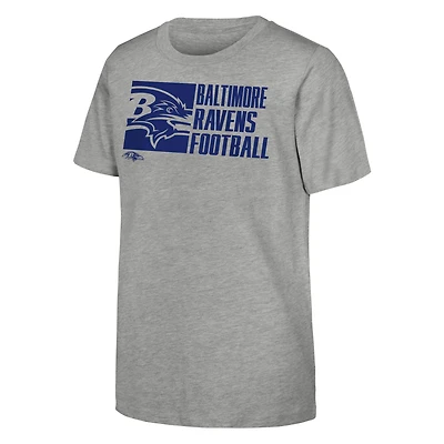 T-shirt d'après-match gris chiné Outerstuff pour jeunes des Ravens de Baltimore