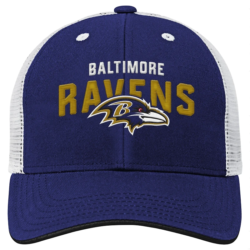 Casquette ajustable Youth Outerstuff Purple Baltimore Ravens Core Lockup Trucker