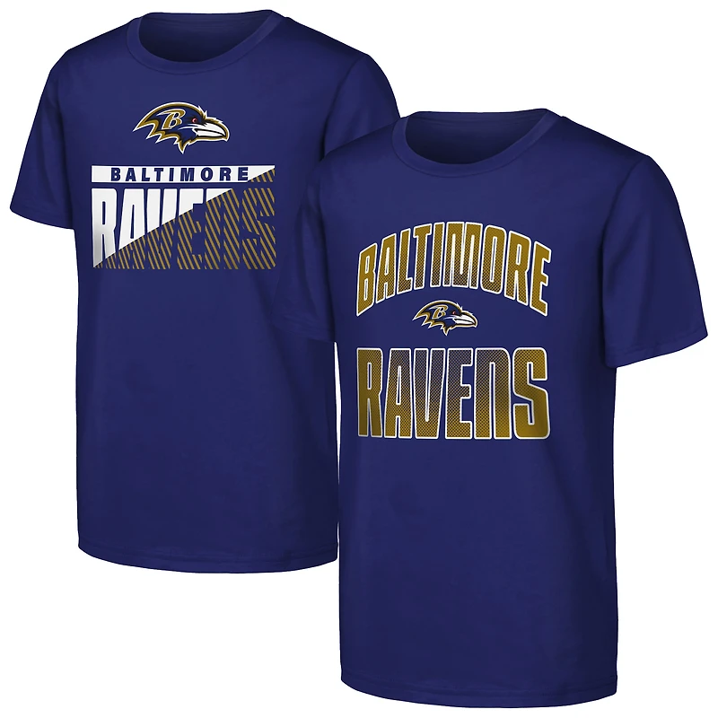 Youth Outerstuff  Purple Baltimore Ravens Never Quit 2-Pack T-Shirt Set