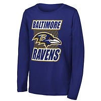 Youth Outerstuff Purple Baltimore Ravens Never Settle Long Sleeve T-Shirt