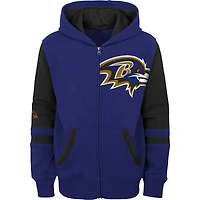 Youth Purple Baltimore Ravens Colorblock Full-Zip Hoodie