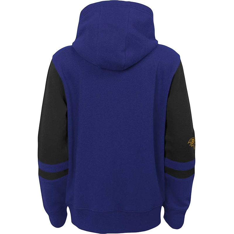 Youth Purple Baltimore Ravens Colorblock Full-Zip Hoodie