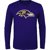 Youth Purple Baltimore Ravens Primary Logo Long Sleeve T-Shirt