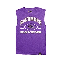 Youth Wes & Willy  Heather Purple Baltimore Ravens Muscle Tank Top