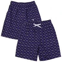 Youth Wes & Willy  Purple Baltimore Ravens Fleur Swim Trunks