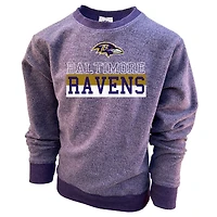 Youth Wes & Willy  Purple Baltimore Ravens Reversible Fleece Pullover Sweatshirt