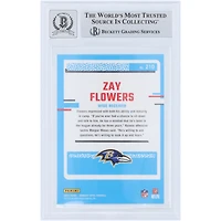 Carte de recrue Panini Donruss Optic n° 210 signée Zay Flowers Baltimore Ravens 2023, signée Beckett Fanatics, authentifiée 9/10