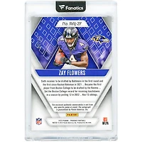 Carte de recrue autographiée de Zay Flowers (Baltimore Ravens) 2023 Panini Phoenix Relic Orange Prizm #RAJ-ZF #52/80